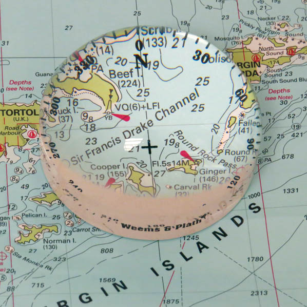 Crystal Magnifier (4x)  with Compass Rose 